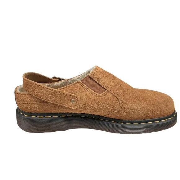 Dr Martens Shoes Mens 11 Brown Isham Faux Shearling Lined Suede Mules NEW main image 10